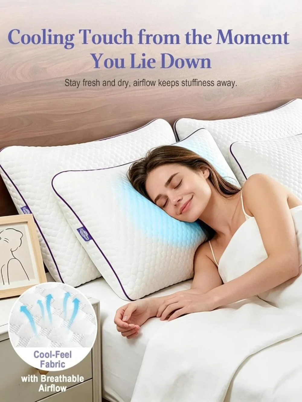 Adjustable Shredded Memory Foam Pillows Set of 2 - Queen Size Comfort & Support